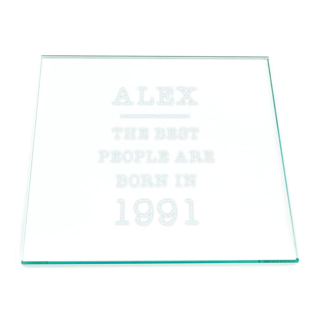 Personalised Glass Coaster With Name and Year - Unique Birthday Gifts for Her Him Men Women Friends - Engraved Square Clear Drink Coaster