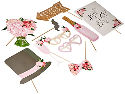 Ginger Ray Vintage Wedding Photo Booth Props Boho, 10 in A Pack