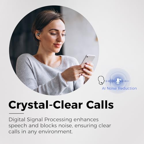 Wireless Bluetooth Earbuds with 200H Playtime, Bluetooth 6.1 Low Latency, Smart Noise Cancellation, IPX7 Waterproof, LED Power Display & Ergonomic Ear Hook – Ideal for Sports, Work & Travel- Black - Image 7