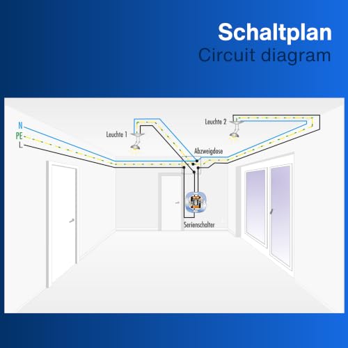 REV AquaStorm Serienschalter, Lichtschalter, Feuchtraum, IP55, anthrazit – Ansicht 6