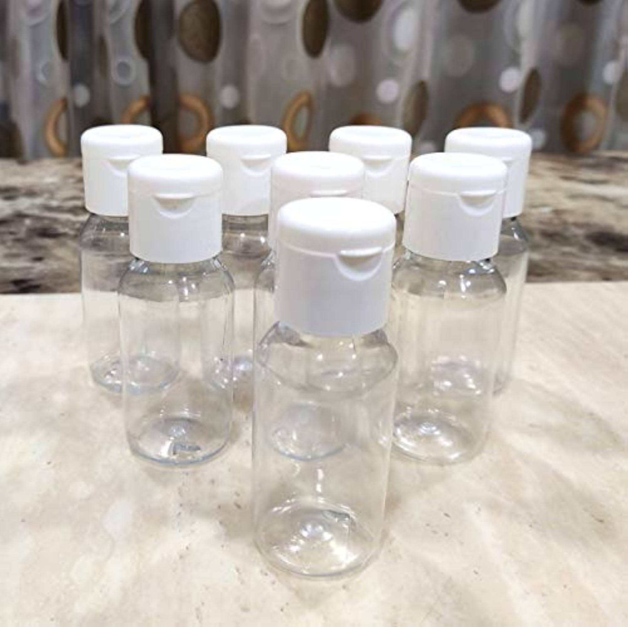 50ml Empty Transparent Refillable Round Plastic Bottles