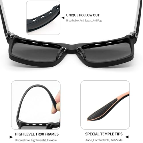 Image of Joopin Polarized Sunglasses Men Women UV400 Protection, Big Chunky Square Sun Glasses, Designer Shades Retro Sunnies Driving