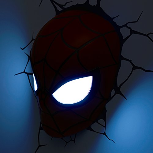 image for 3DLightFX 816733002224 Marvel Spiderman Mask 3D Deco Light,Plastic, Re