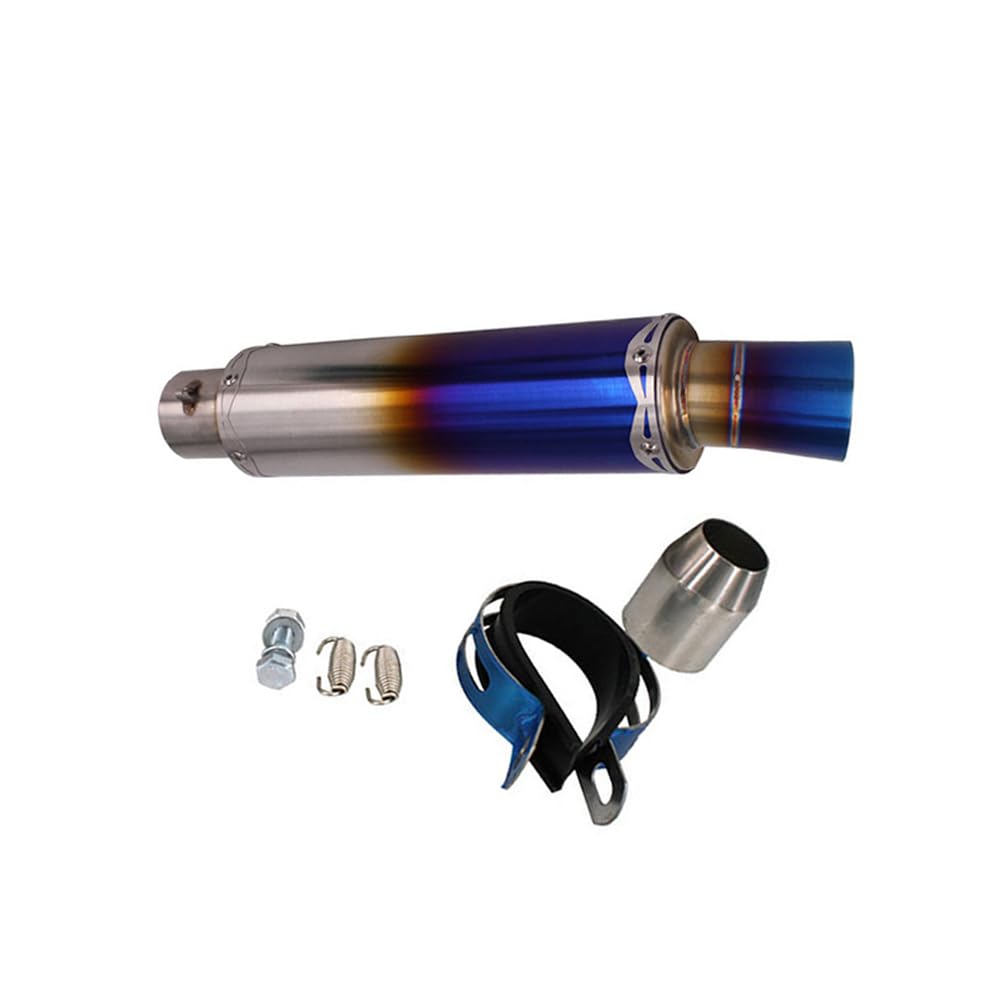 Riloer 1 tubo de escape de silenciador de motocicleta de acero inoxidable, universal para la mayoría de los modelos de motocicletas, calibre de interfaz 5,1 cm, diámetro 7,6 cm / 3,0 IN