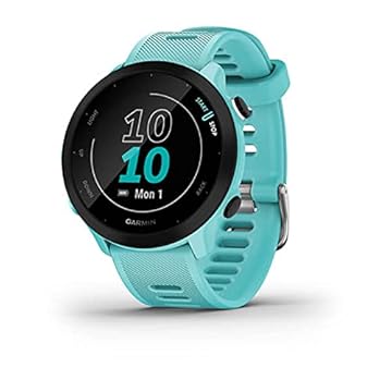Garmin Forerunner 55, relógio de corrida GPS com exercícios diários sugeridos, até 2 semanas de vida útil da bateria, água