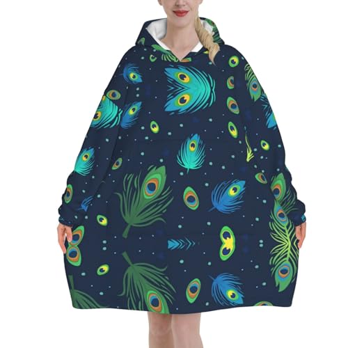 Couverture à capuche paon pour stopper le froid sur le canapé