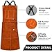 AYJUUFO Leather Welding Apron Heavy-Duty Heat-Resistant Apron with 6 Tool Pockets 37.8