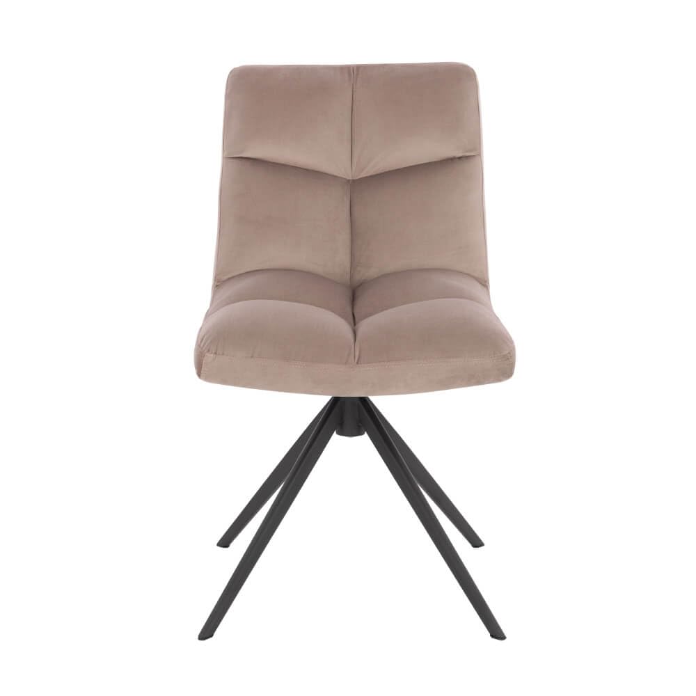 Home Deluxe - Esszimmerstuhl NODA - 6er Set, Farbe: Samt Hellbraun - 360 Grad drehbar, weiche Polsterung, bis 120 kg belastbar I Küchenstuhl Speisestühle Esszimmerstühle