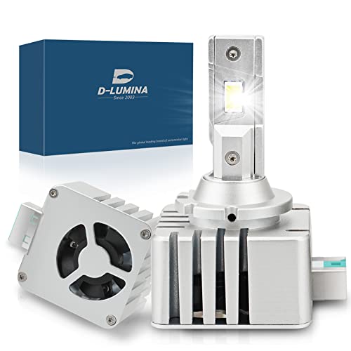 D-Lumina Bombillas D8S LED D8R/D8C,para Faros Delanteros,2×35W 10000LM 6000K Blanco,Kits de Conversión de LED Brillante,Haz Alto y Bajo,Plug and Play para Reemplazo Original D8S HID,2 Unidades