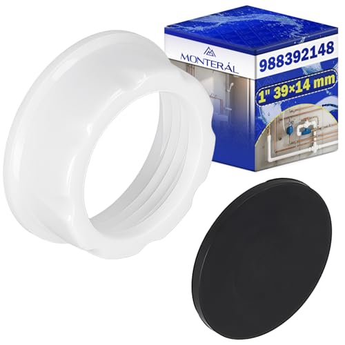 Bouchon Canalisation PVC Fileté Femelle 1" 39x14 mm avec Couvercle pour L'étanchéité des Extrémités de Tuyaux Machine à Laver avec Le Code Original 988392148 - Garantie de 10 Ans - MONTERAL