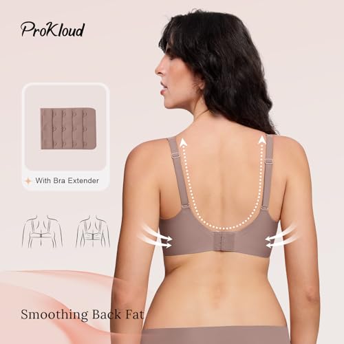 Image of ProKloud WirelessTriangle Bralettes for Women Plunge Unlined Unpadded Bras | No Underwire Comfortable Everyday Tshirt Bra,Hook and Eye Closure