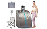 TaTalife Far Infrared Sauna, Infrared Portable Indoor Personal Spa Sauna with Heating Foot Pad and Chair ,Relaxation at Home (L 27.6”x W 31.5”x H 37.8”)