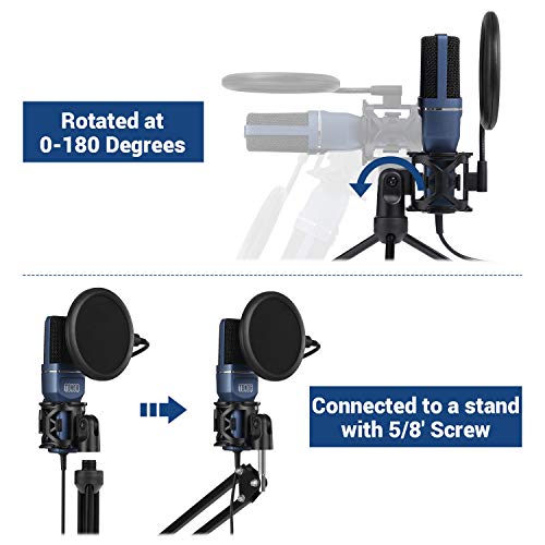 Tonor TNTN120099DU Usb Microphone, Computer Cardioid Condenser Pc Gaming Mic With Tripod Stand & Pop Filter For Streaming, Podcasting, Vocal Recording thumb #5