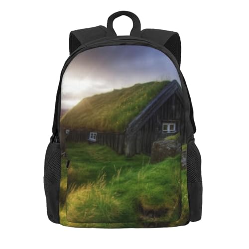Iceland Hut printed Adult backpack Travel Shoulder daypack2