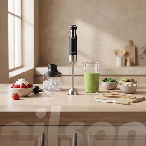 Batidora de mano para triturar sin grumos con 1000 W y cuchillas de 4 aspas 3