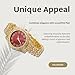 Halukakah Diamonds Watch Iced Out for Boy Teens - 18K Real Gold Plated - 36mm Red Dial - 8