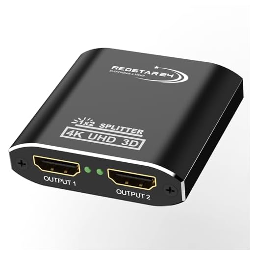 RedStar24 HDMI Splitter 4K@60Hz, 1 In 2 Out Ripartitore HDMI, Sdoppiatore hdmi 1 ingresso 2 uscite, supporta HDCP, 4K, 3D, UHD, 1080P - Compatibile con Xbox, PS4, Roku, Firestick, HDTV e Apple TV