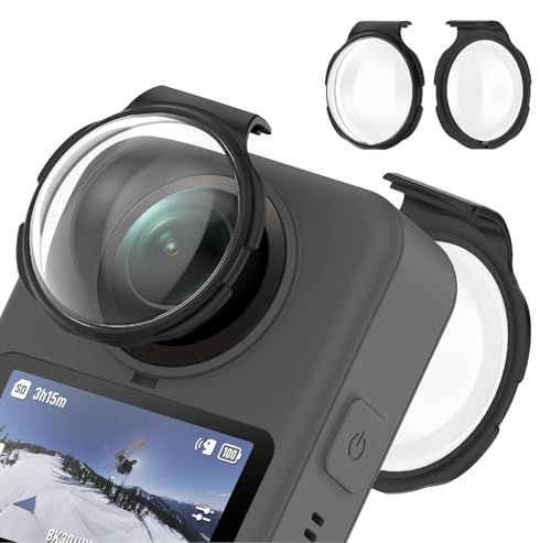 GIOPUEY Protector de Lentes Compatible con dji OSMO 360, Premium HD Vidrio Templado Cap de Lente Lens Guards - Black