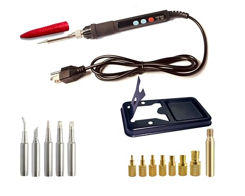 ShineNow 80W Digital Soldering Iron Heat Set Insert Tool Kit with Extra Soldering Tips