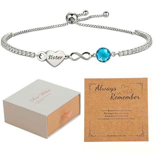 JOUWUI Silver Bracelet for Women Adjustable Bracelet for Mum Daughter Auntie Sister Friend Wife Bestie Grandma Sister Girlfriend Birthday Jewellery Gifts With Box and Card