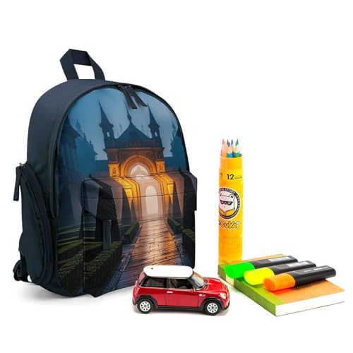 The Garden at Night Backpack for Men Women, Durable Small Bookbag Lightweight Daypack for Travel, Hiking, Blue-style3