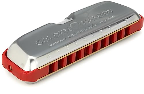 Hohner Golden Melody Progressive Harmonica, Key of G# Sharp (M544BX-AB)