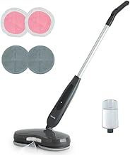H.Koenig Mop LST70, pulitore lucidatrice a batteria, capacità 250 ml, luce a LED, silenzioso, adatto a parquet e piastrelle, 4 panni