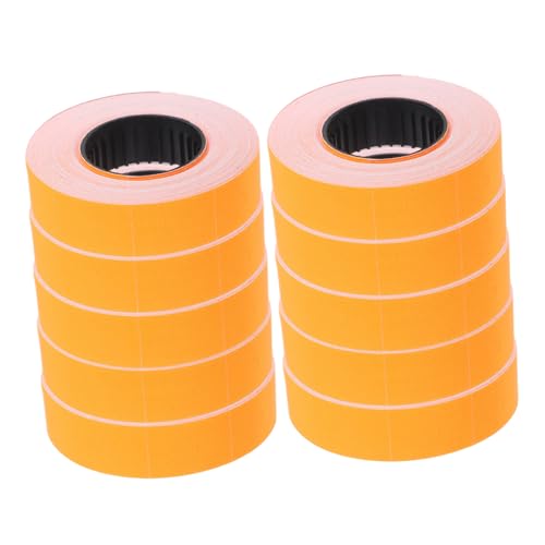 HOMSFOU 10 Roll Marker Labeler Paper for -6600 Orange Supermarket Retail Store Office Warehouse Label Paper