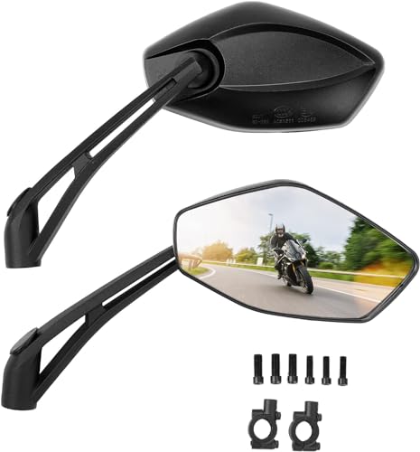KEMIMOTO Rétroviseur Moto Homologués Universel M8 et M10, Rétroviseur Moto avec Support, Rétroviseur Latéral Arrière, Rétroviseur Scooter Compatible...