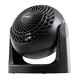 IRIS USA WOOZOO Air Circulator Fan, Vortex Fan, Desk Fan, Portable Fan, 3 Speed Settings, 360 Tilting Head, 46ft Max Air Distance, Medium, Black