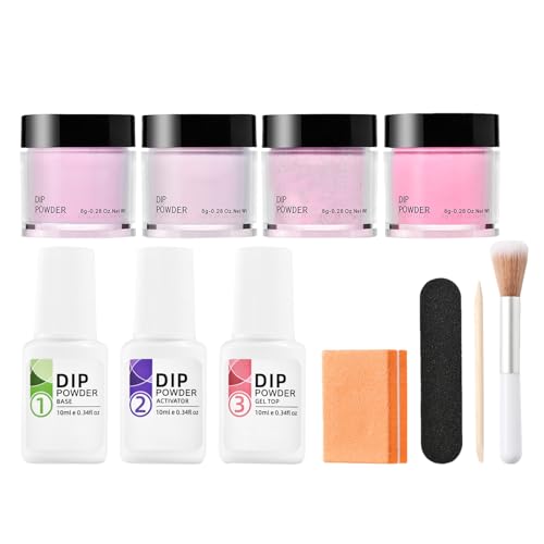 Nail Powder Dip Dipping – Tool , sturdy, Polishing 4, Color Quick Drying Professional, Manicure Travel Adults Fashion Beauty | Travel Adults Fashion Beauty Restore Girls Home Women