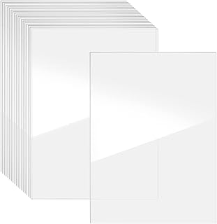BUYGOO 20Pcs Clear Acrylic Sheets, 7'' x 5'' (1mm Thick) Clear Acrylic Sheets, Acrylic Sheet Clear Cast Plexiglass with Protective Film for Picture Frame Glass Replacement Project Display DIY Craft