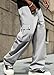 ZAFUL Work Cargo Pants for Men Casual Wide Leg Joggers Stretch Sweatpants Hip Hop Fashion Clothing for Travel (Light Gray-2 XL)