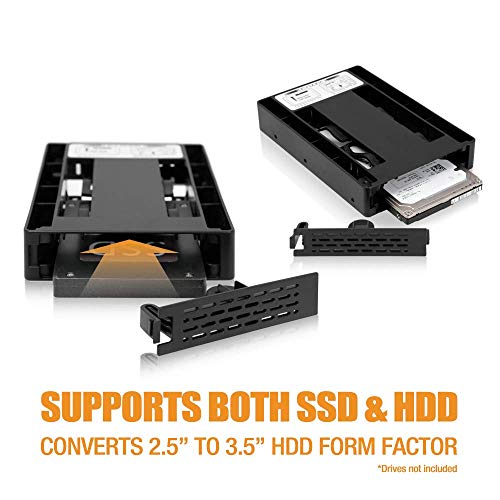ICY DOCK Tool-Less 2.5" SATA SSD HDD to 3.5" SATA HDD Drive Bay Converter Mounting Bracket Kit Adapter - EZConvert MB882SP-1S-3B