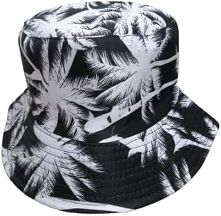 كاب عميق عصرية بطبعة أشجار النخيل، قبعة شمس صيفية قابلة للطي ومناسبة للجنسين، مثالية للأنشطة الخارجية والشاطئ