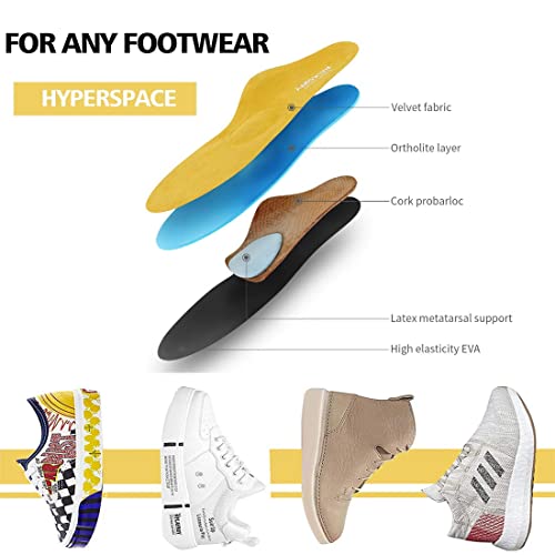 Walkomfy Full Length Orthotic Inserts Arch Support Insole, Insert for Flat Feet,Plantar Fasciitis,Feet Pain,Metatarsal Support Insoles for Men & Women Yellow,12.01"