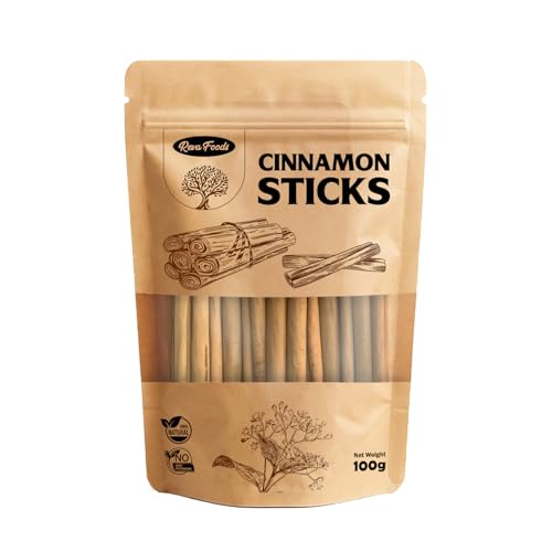 Reva Foods Premium Ceylon Cinnamon Sticks | True Ceylon Cinnamon Stick from Sri Lanka | Hand-Selected Aromatic & Natural. Perfect for cooking Baking Mulled Wine. 100g 250g 500g (100g)