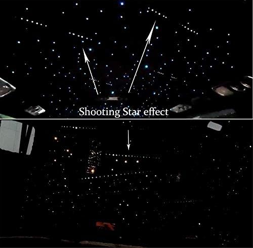 Car Home 16W Twinkle App Fiber Optic Shooting Star Ceiling Light Kit,RGBW Music Activated Twinkle & Meteor Light Engine+Remote+Mixed Fibers 430pcs 9.8ft/3m of(0.75+1+1.5mm)