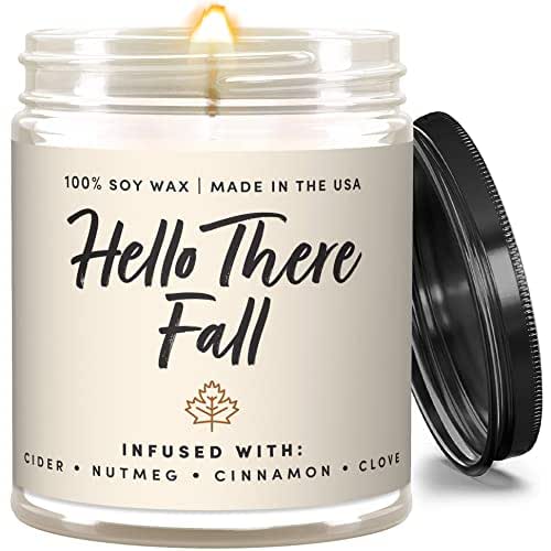 WAX & WIT Fall Candles, Hello Fall Candle, Autumn Candle, Fall Scented Candles for