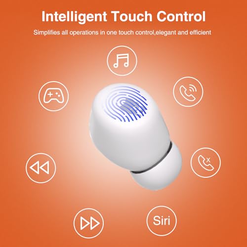 Kids Wireless Earbuds, 85dB Safe Volume, Kids Headphones Bluetooth with Charging Case, Built-in Mic, Touch Control, Waterproof, Earbuds for Boys Girls Teens,Compatible Phones Kindle School Tablet, Fox by heyowocs - Image 5