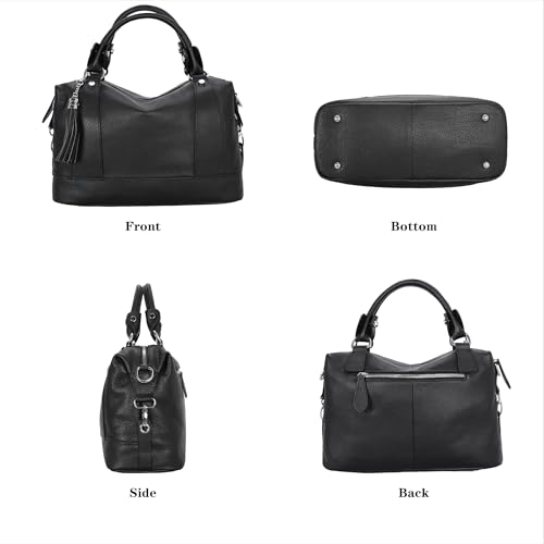 Image of HESHE Womens Genuine Leather Purse Satchel Tote Bags Ladies Real Leather Bags Crossbody Handbags