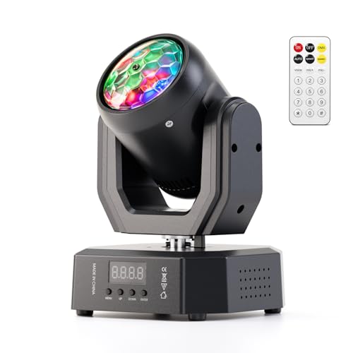 Lyre LED 30W,DMX512 RGW Effets lumineux,Avec Télécommande 5 Modes de Contrôle Mini Jeux de lumiere DJ Aux DJ, fêtes et l'éclairage
