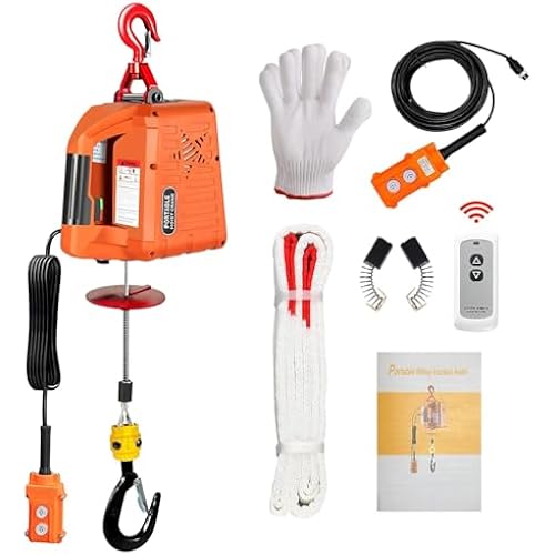 3 in 1 Electric Hoist Winch,2200 lbs Manual/Wired/Wireless Remote Control,110/120V Portable Pure Copp Electric Winch Crane, 25ft Lifting Garage Lifter for Garage, Factory, Warehouse, Balcony