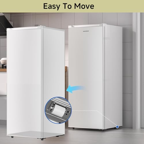 BANGSON Upright Freezer,7.0 Cu.ft Stand Up Freezer,Convertible Upright Freezer/Refrigerator,Single Door for Kitchen,Office,Apartment,White on Fridge.com