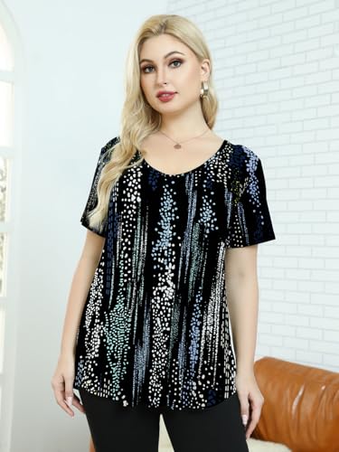 Image of BELAROI Women Plus Size Tops V-Neck Tunics Shirts