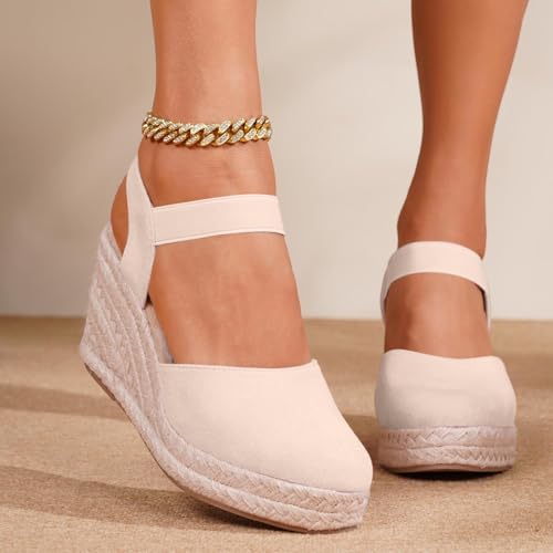 Espadrilles compensées fermées à plateforme et finitions soignées