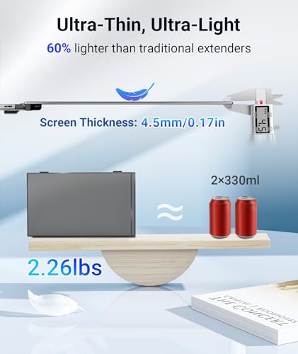 Image of Laptop Screen Extender, Ultra Thin 14 inch 1080P FHD Triple Portable Monitor for Laptops 13-17.3 inch, 2.2lbs Lightweight Travel Dual Monitor Extender, Plug-Play Aluminum Extended for Mac /Windows /PS5 /Chrome