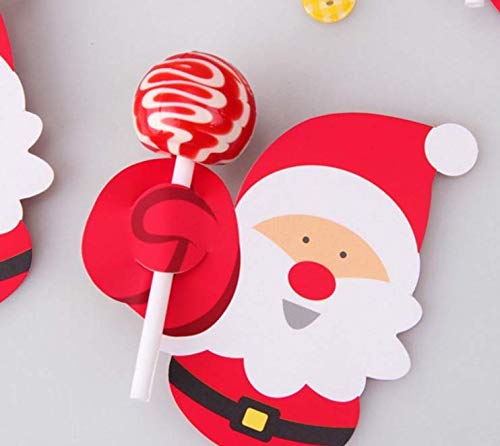 Udane Decorazione di Festa Babbo Natale Lollipop Carta Decorativa Carta Fai da Te Giocattoli da Festa 48 Pezzi