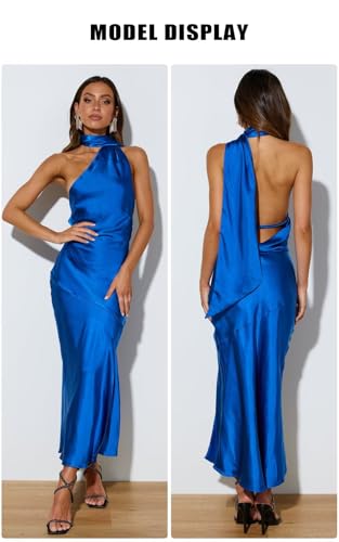 Halter Bridesmaid Dresses 2025 Long for Women Satin Formal Evening Gowns TN3732
