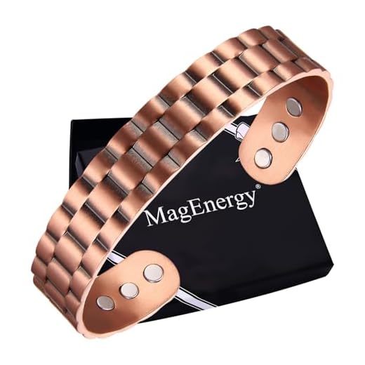 MagEnergy Copper Bracelet for Men, 99.9% Pure Copper Bracelet for Men with 6pcs 3500 Gauss Magnets, Adjustable Bracelets Jewelry Gift